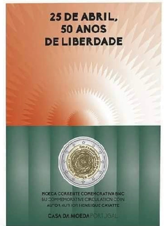 Πορτογαλία 2 € 25 Απριλίου 50 Years of Freedom 2024 BNC
