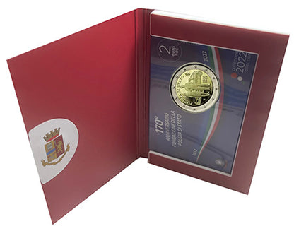 Italia 2 € 170 Χρόνια Ίδρυση της Ιταλικής Αστυνομίας 2022 FDC COINCARD