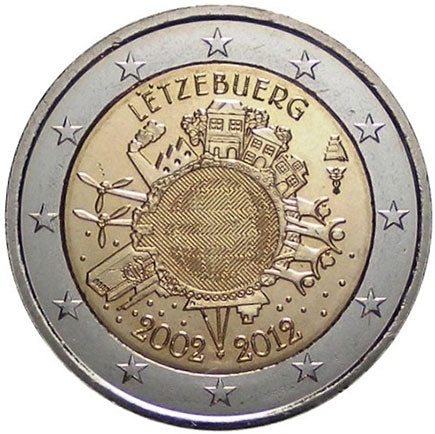 Λουξεμβούργο 2 € 10 χρόνια Euro 2012
